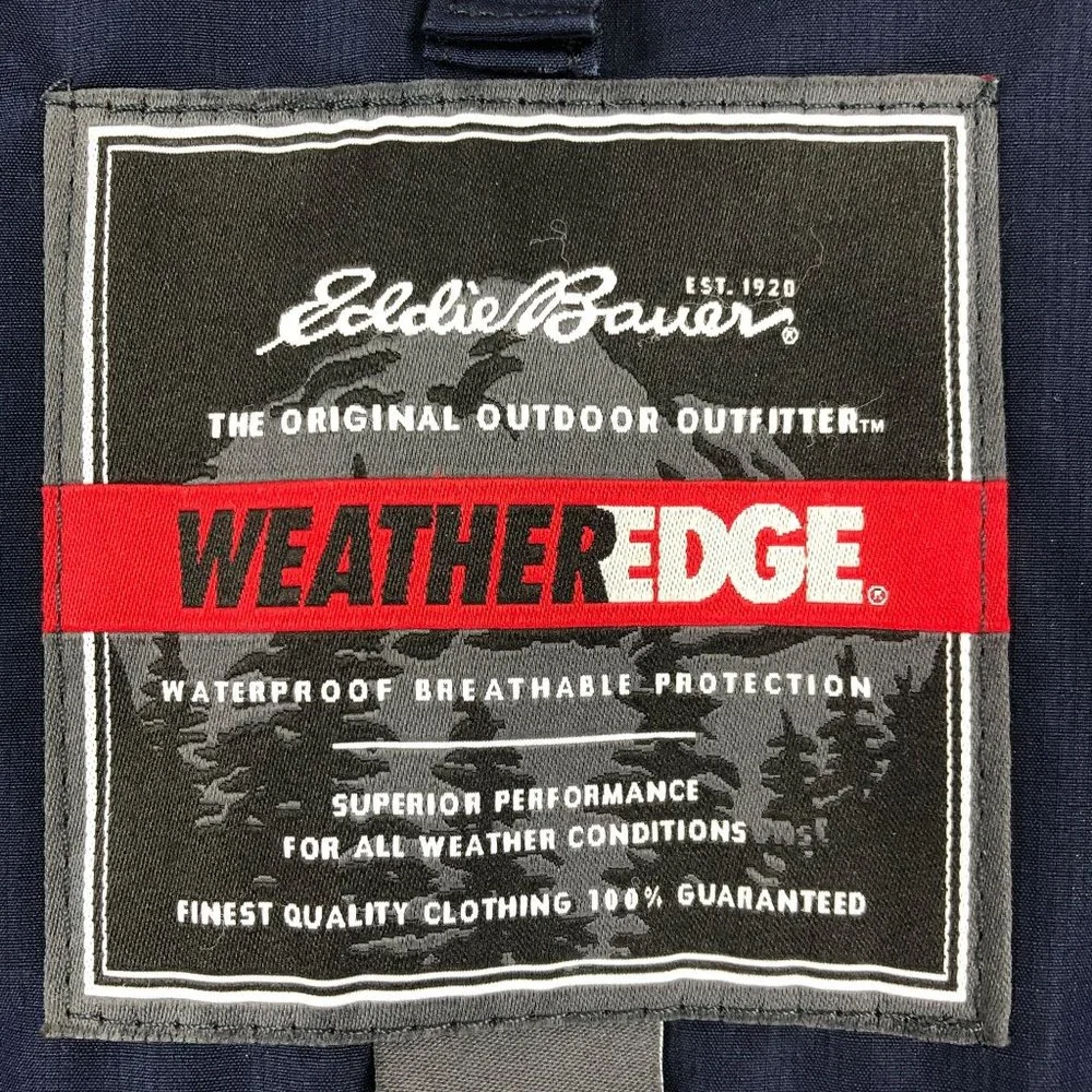 *SOLD* Eddie Bauer Men's Large Weather Edge Waterproof Blue Long Sleeve Jacket - Picture 11 of 13